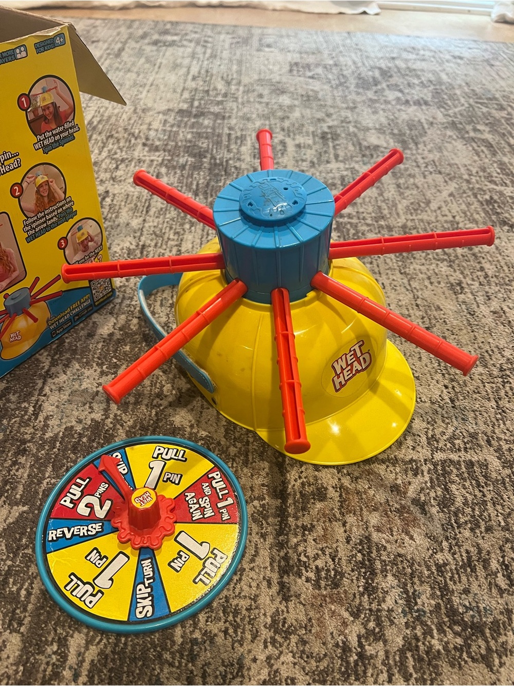 Wet Head Kids Splash Game - Yellow Hat with Blue Top and Red Rods